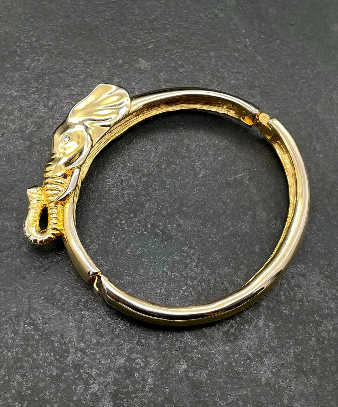 【USA輸入】ヴィンテージ エレファント クリア ビジュー バングル/Vintage Elephant Clear Bijou Bangle