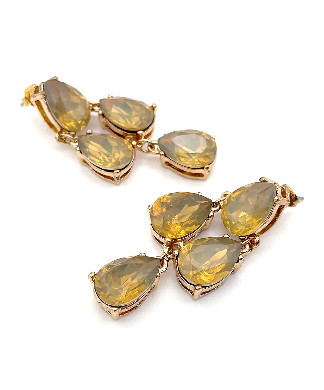 【USA輸入】ヴィンテージ オパールカラー ティアドロップ ビジュー ピアス/Vintage Opal Tear Drop Bijou Post Earrings