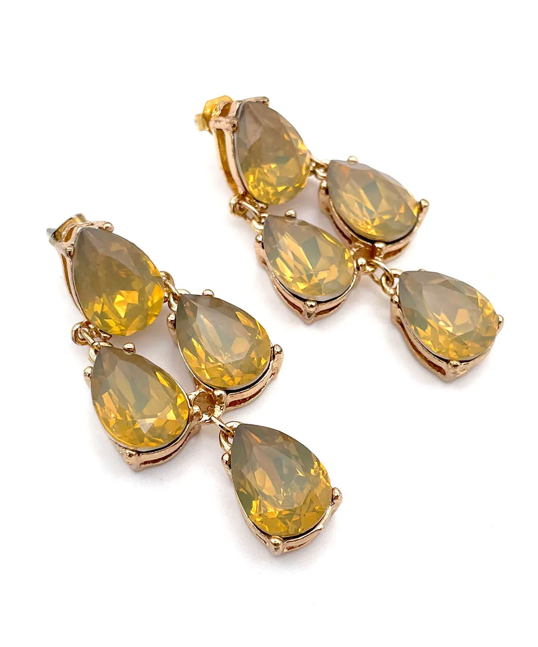 【USA輸入】ヴィンテージ オパールカラー ティアドロップ ビジュー ピアス/Vintage Opal Tear Drop Bijou Post Earrings