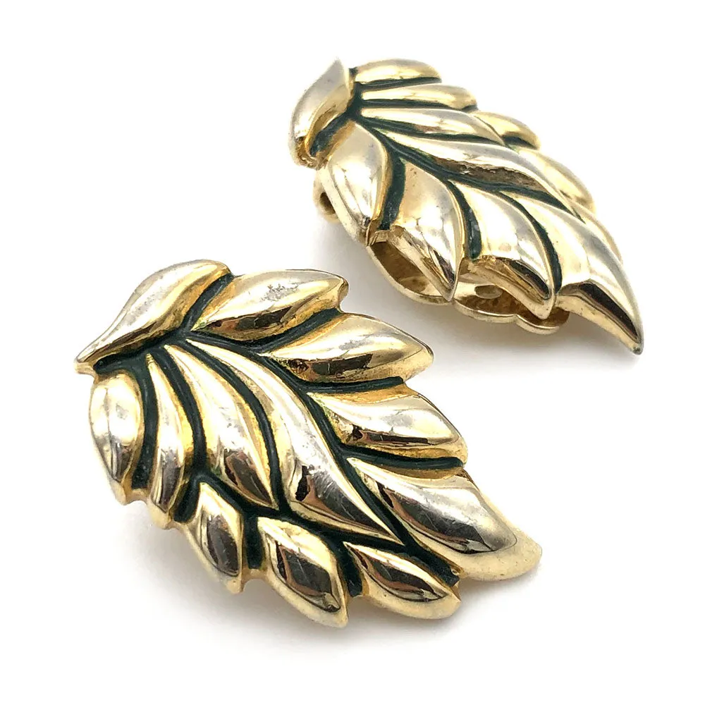 【USA輸入】ヴィンテージ リーフ イヤリング/Vintage Leaf Clip On Earrings