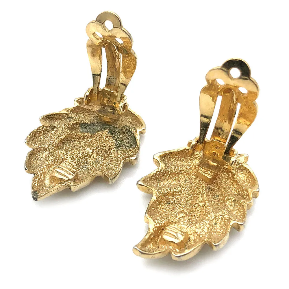 【USA輸入】ヴィンテージ リーフ イヤリング/Vintage Leaf Clip On Earrings