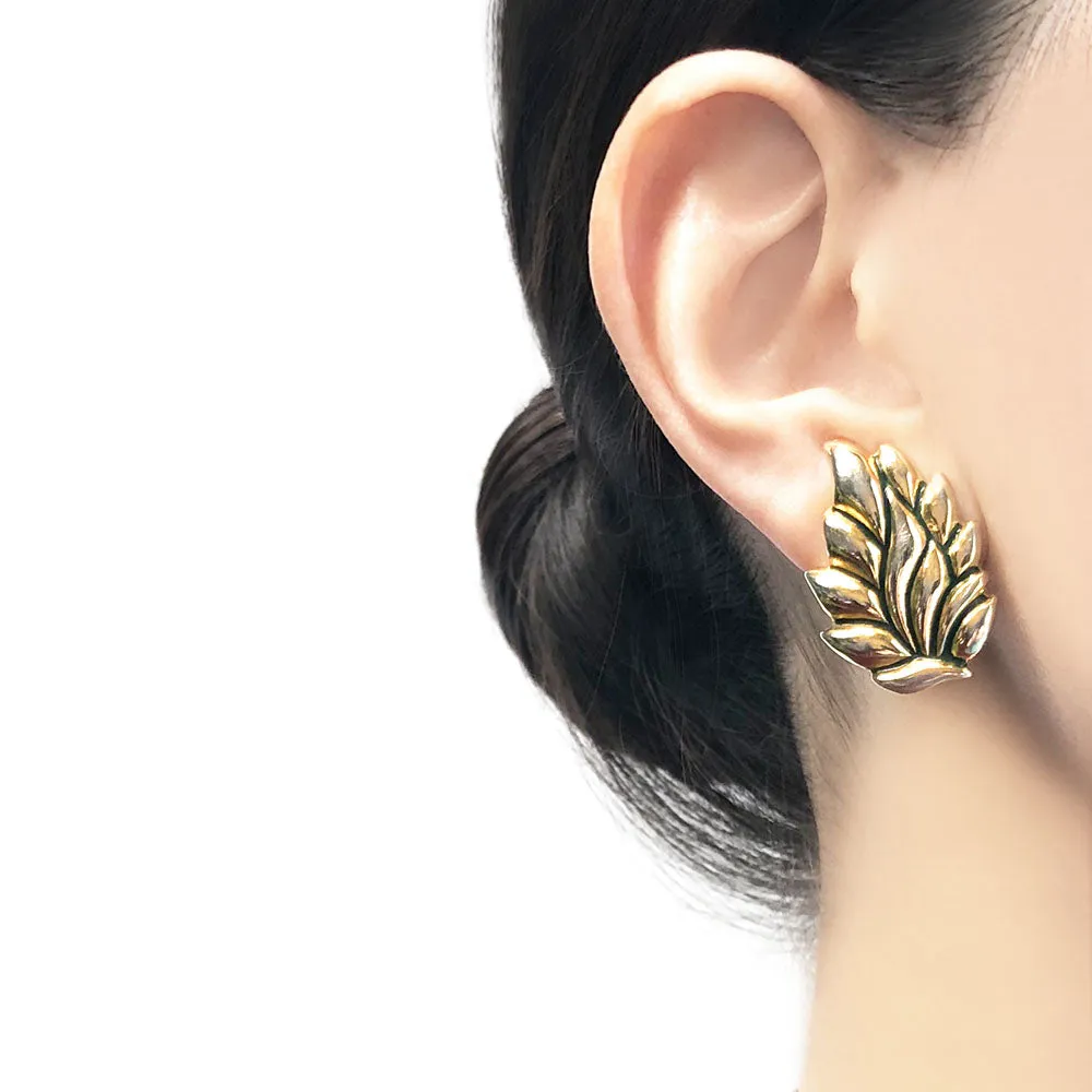 【USA輸入】ヴィンテージ リーフ イヤリング/Vintage Leaf Clip On Earrings