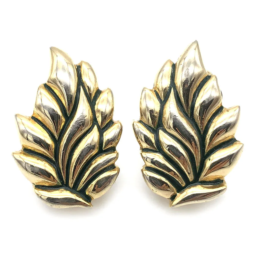 【USA輸入】ヴィンテージ リーフ イヤリング/Vintage Leaf Clip On Earrings