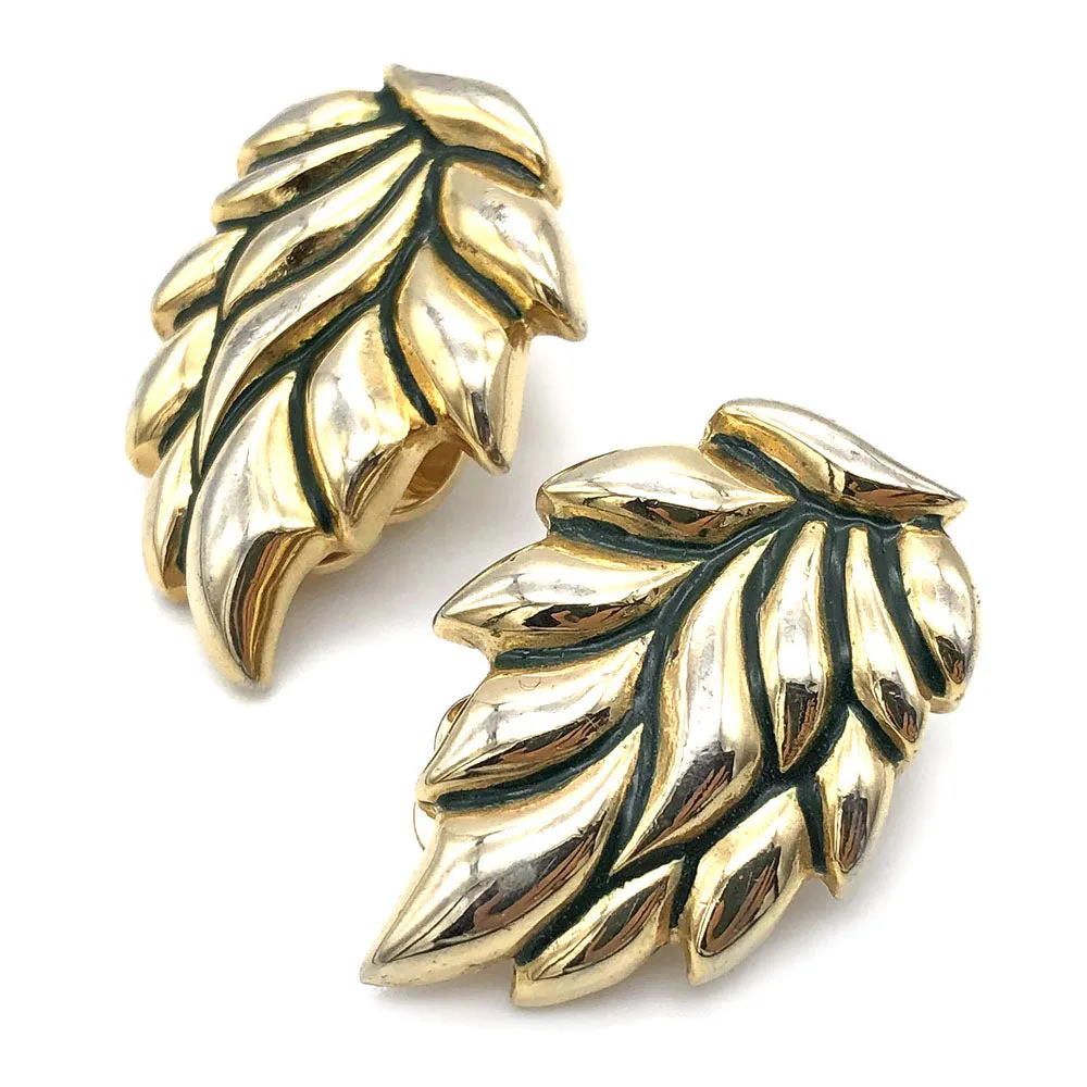 【USA輸入】ヴィンテージ リーフ イヤリング/Vintage Leaf Clip On Earrings