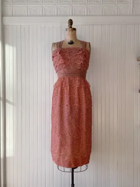 Vintage Tiered Lace Cocktail Dress Size M