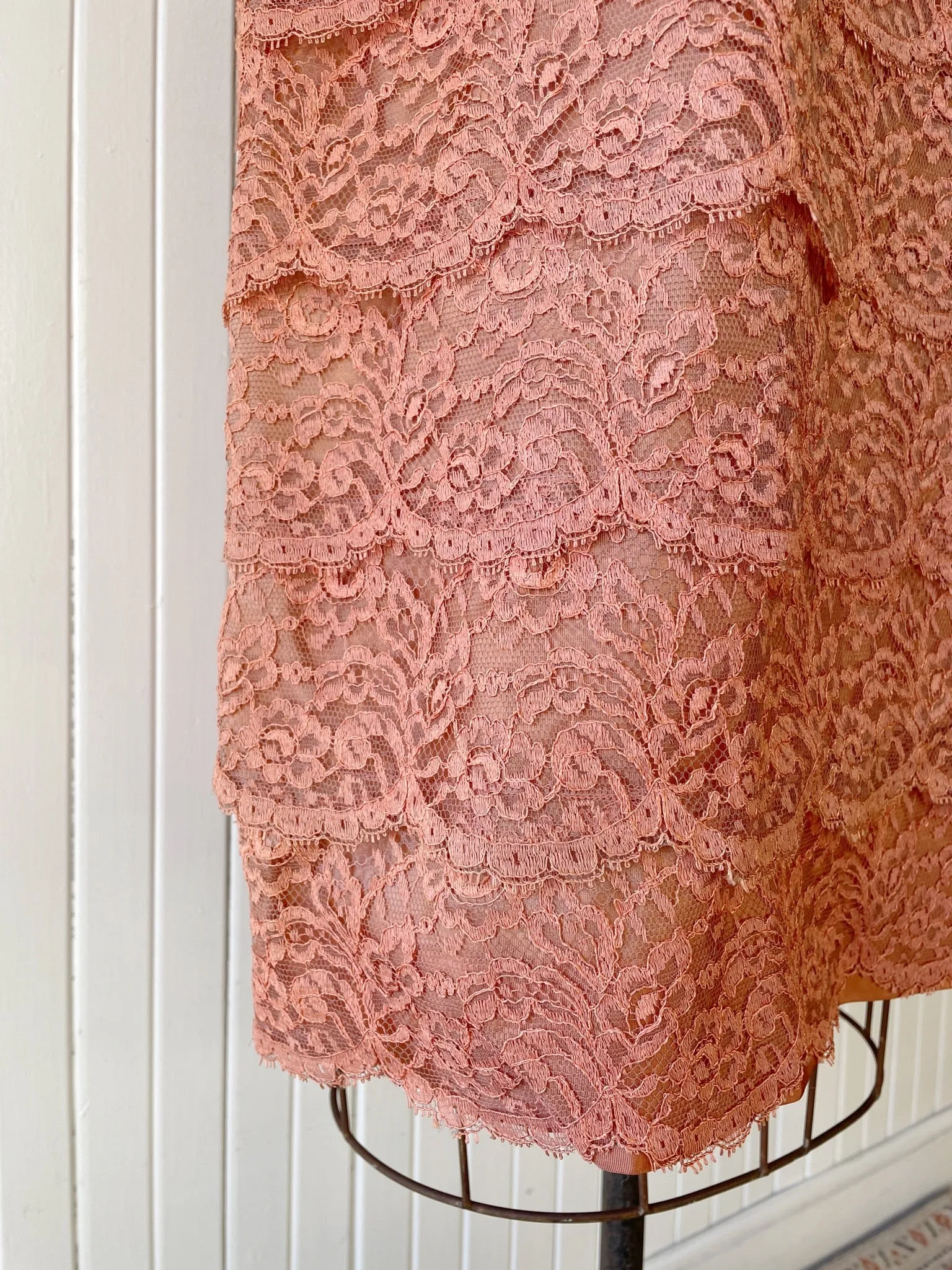 Vintage Tiered Lace Cocktail Dress Size M