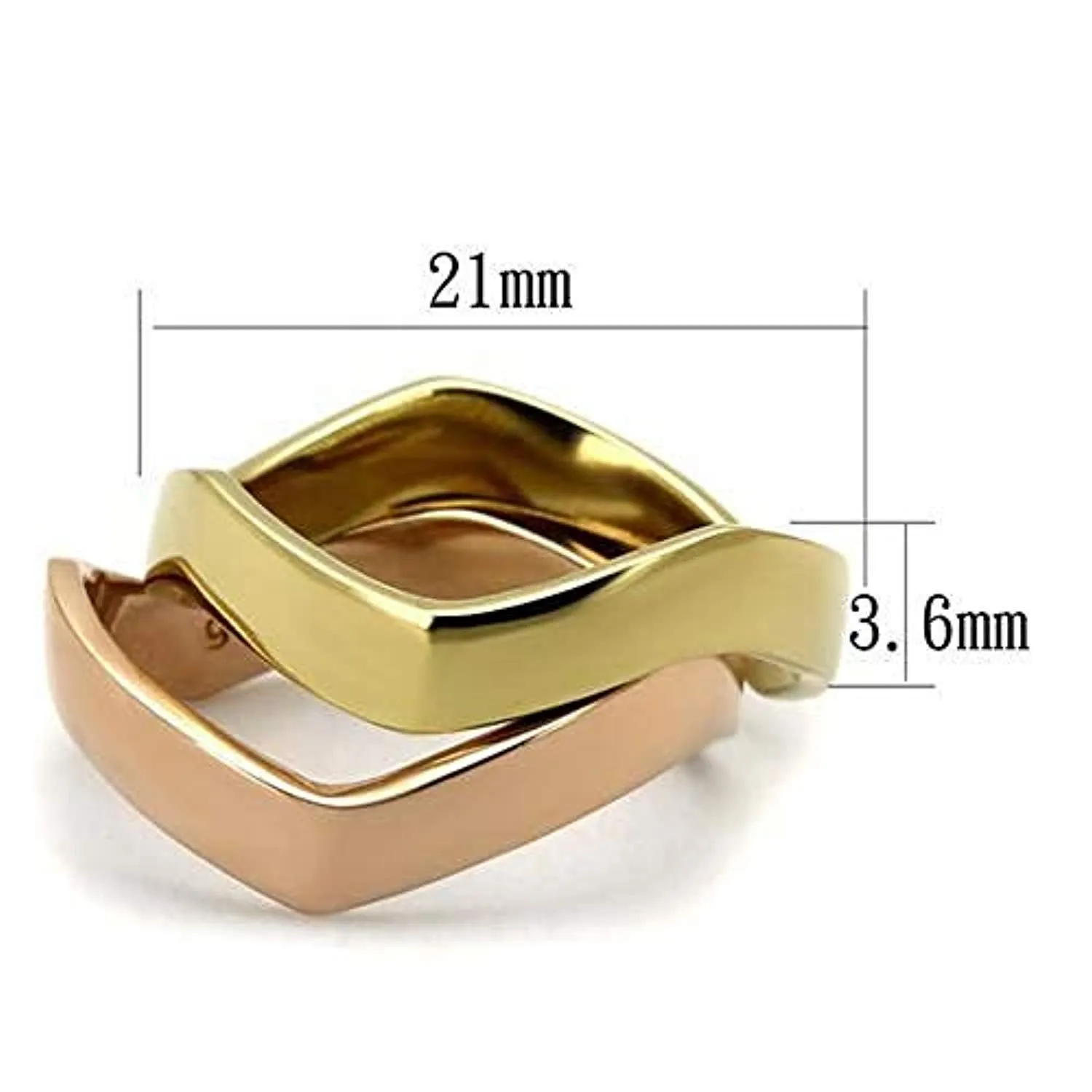 WildKlass Stainless Steel Ring IP Gold & IP Rose Gold Women