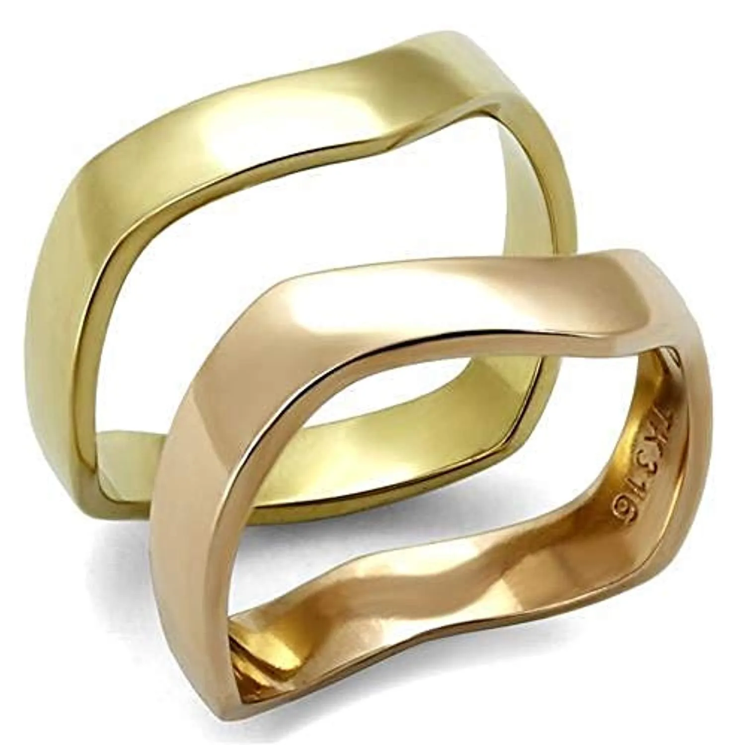 WildKlass Stainless Steel Ring IP Gold & IP Rose Gold Women