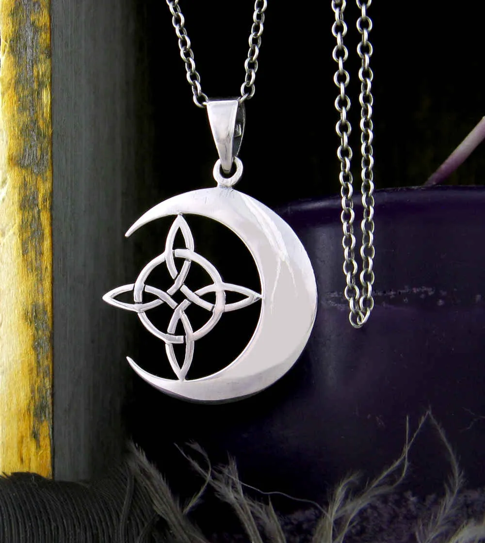 Witch's Knot With Crescent Moon Pendant