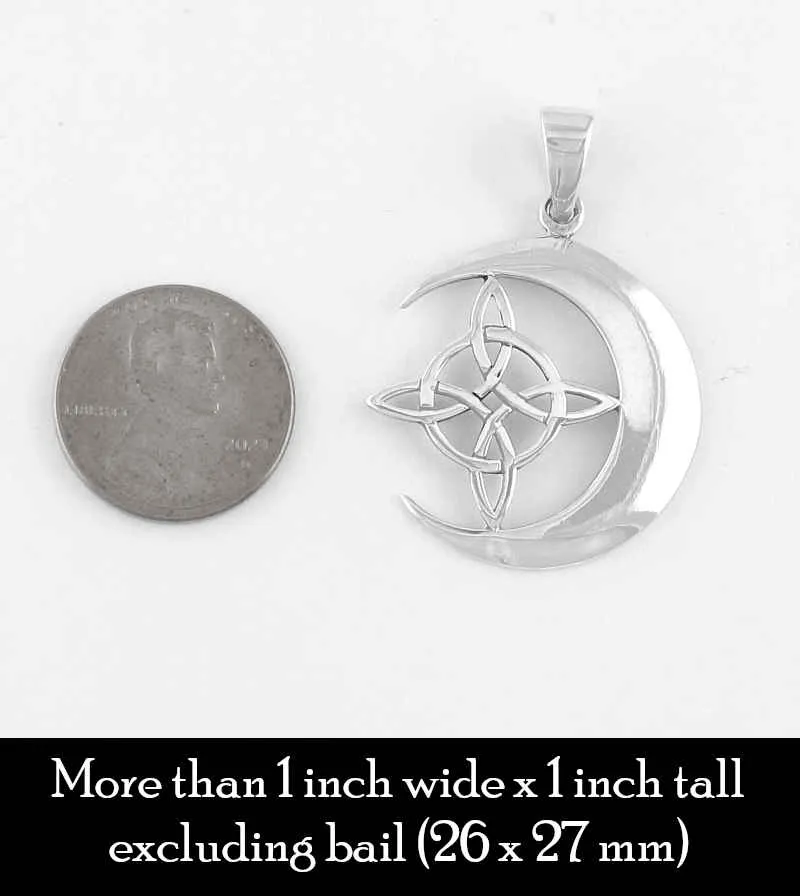 Witch's Knot With Crescent Moon Pendant