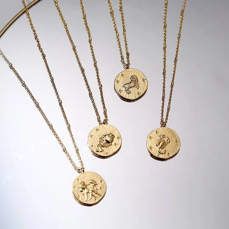 Zodiac Signs Taurus Coin Pendant