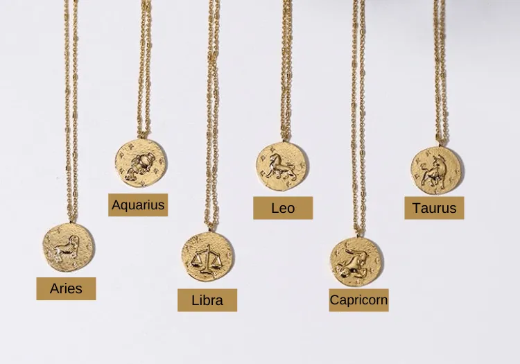 Zodiac Signs Taurus Coin Pendant