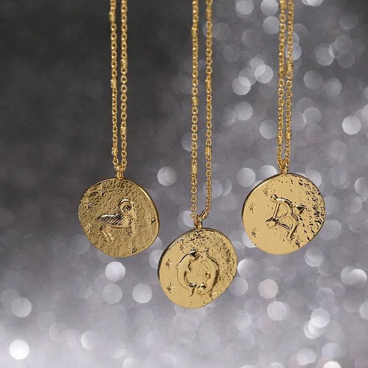 Zodiac Signs Taurus Coin Pendant