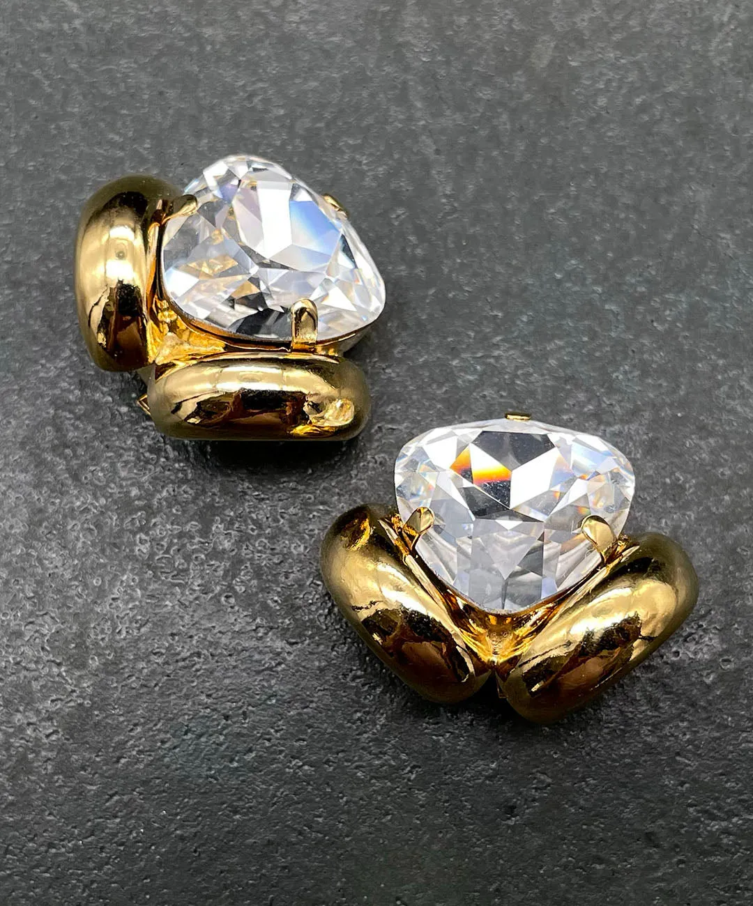 【ドイツ買付】ヴィンテージ SEIBOTH クリアガラス イヤリング/Vintage SEIBOTH Clear Glass Clip On Earrings