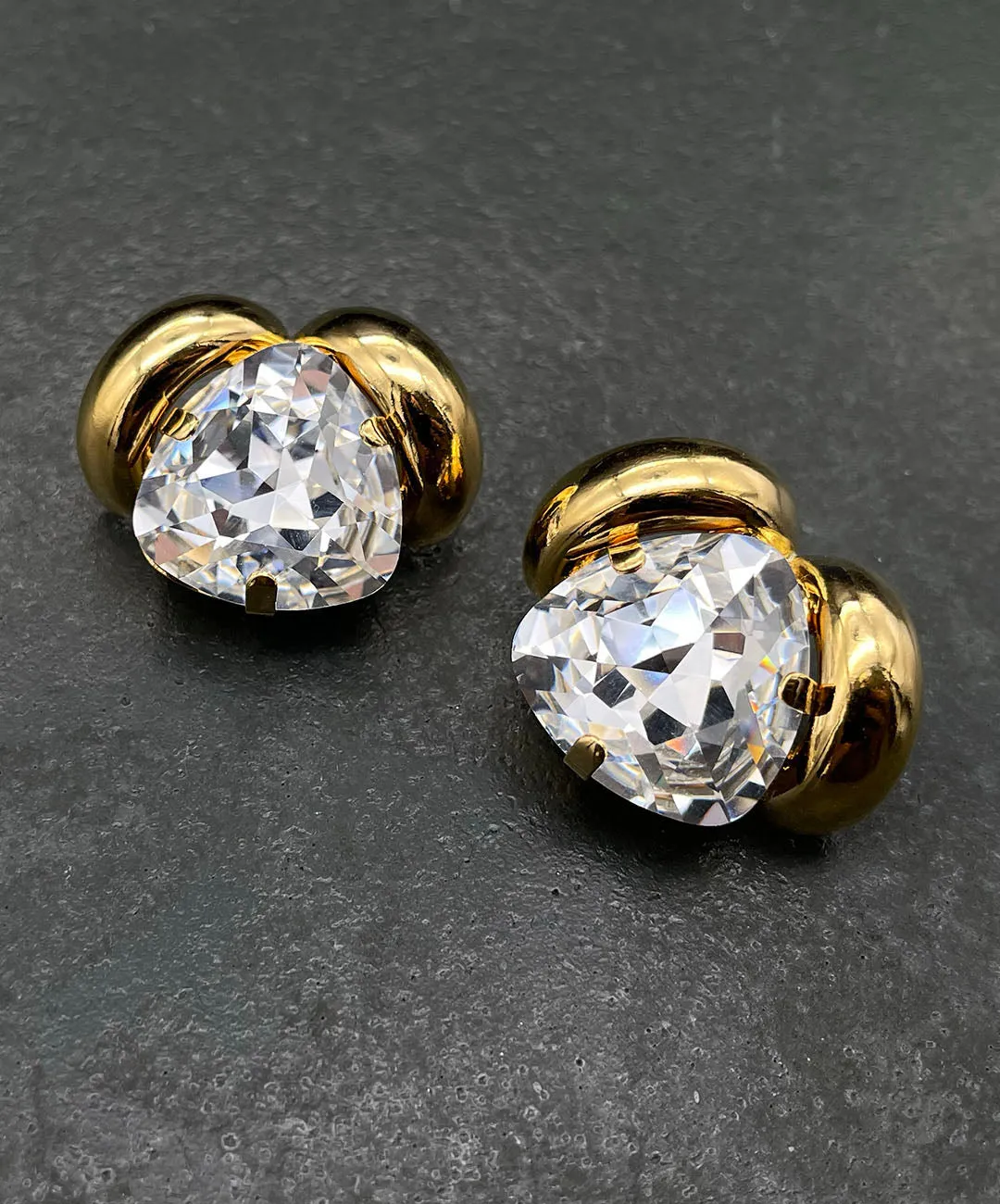 【ドイツ買付】ヴィンテージ SEIBOTH クリアガラス イヤリング/Vintage SEIBOTH Clear Glass Clip On Earrings