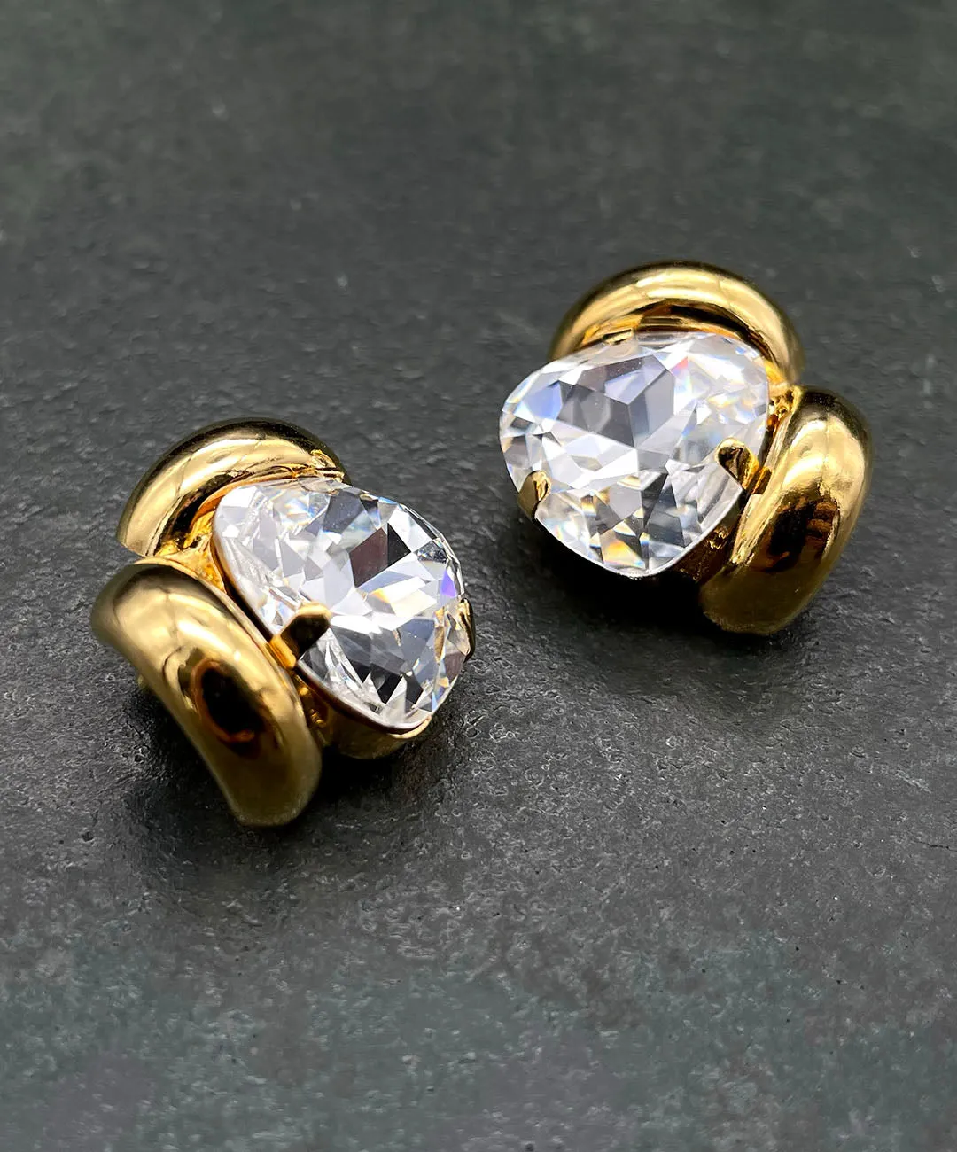 【ドイツ買付】ヴィンテージ SEIBOTH クリアガラス イヤリング/Vintage SEIBOTH Clear Glass Clip On Earrings