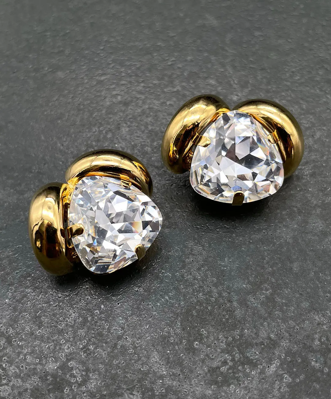 【ドイツ買付】ヴィンテージ SEIBOTH クリアガラス イヤリング/Vintage SEIBOTH Clear Glass Clip On Earrings