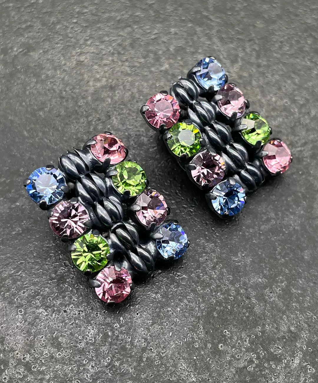 【ドイツ買付】ヴィンテージ SEIBOTH パステル ガラス イヤリング/Vintage SEIBOTH Pastel Glass Clip On Earrings