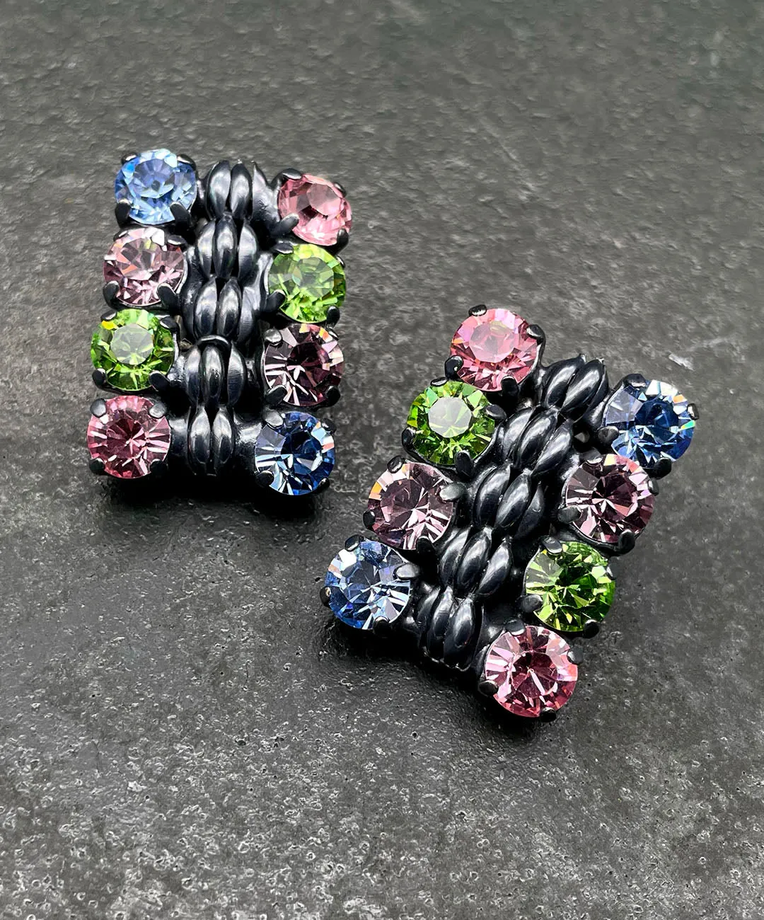 【ドイツ買付】ヴィンテージ SEIBOTH パステル ガラス イヤリング/Vintage SEIBOTH Pastel Glass Clip On Earrings