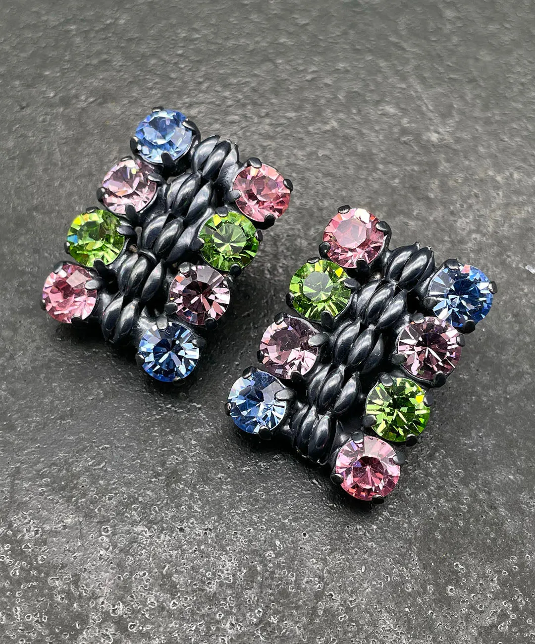 【ドイツ買付】ヴィンテージ SEIBOTH パステル ガラス イヤリング/Vintage SEIBOTH Pastel Glass Clip On Earrings