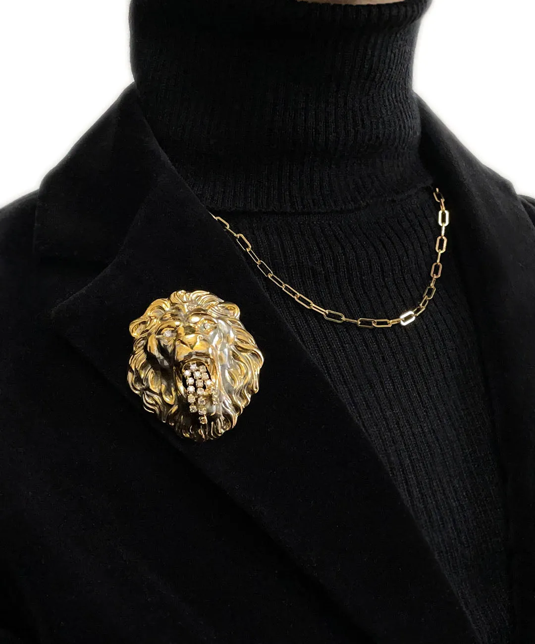 【ドイツ買付】ヴィンテージ SEIBOTH ライオン ビジュー ブローチ/Vintage SEIBOTH LION Bijou Brooch