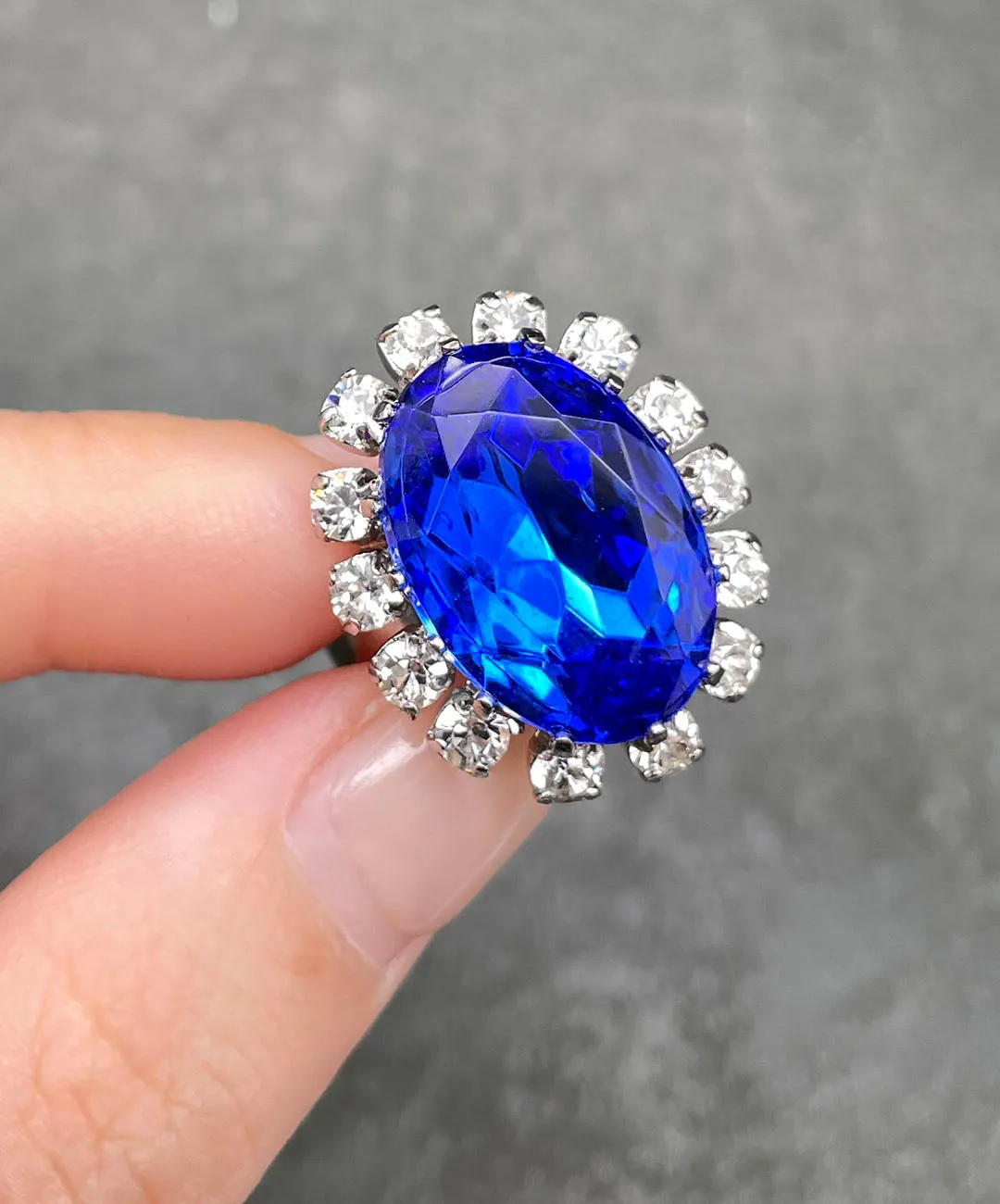 【ドイツ買付】ヴィンテージ SEIBOTH ロイヤルブルー ビジュー リング/Vintage SEIBOTH Blue Bijou Ring