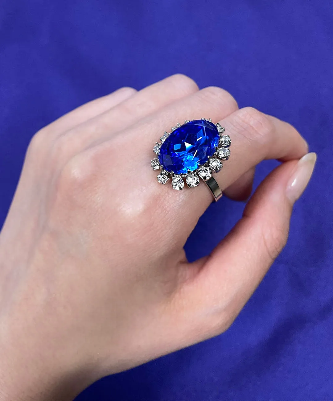 【ドイツ買付】ヴィンテージ SEIBOTH ロイヤルブルー ビジュー リング/Vintage SEIBOTH Blue Bijou Ring