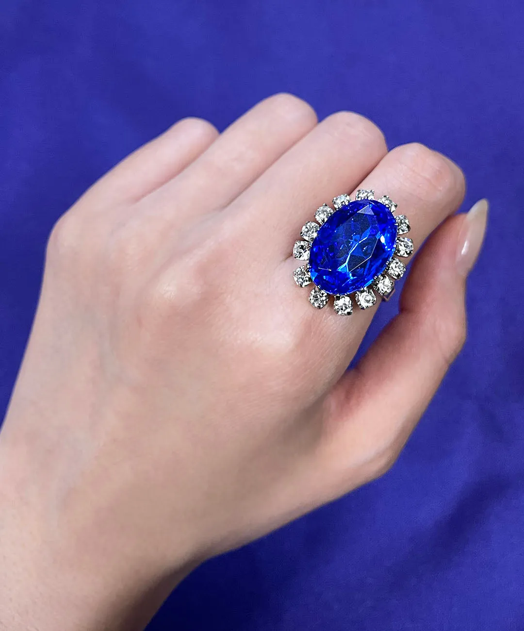 【ドイツ買付】ヴィンテージ SEIBOTH ロイヤルブルー ビジュー リング/Vintage SEIBOTH Blue Bijou Ring