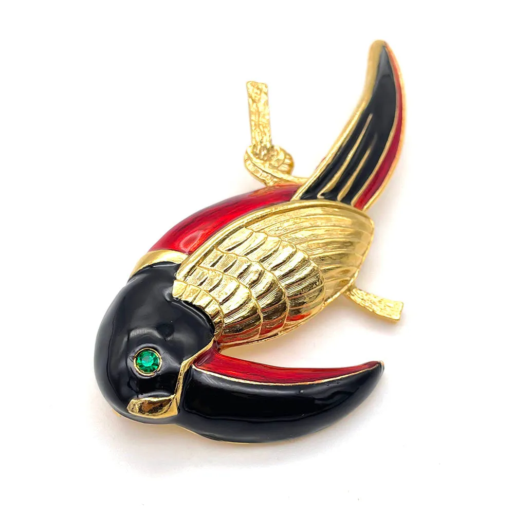 【フランス輸入】ヴィンテージ SPHINX バード エナメル ブローチ/Vintage SPHINX Bird Enamel Brooch