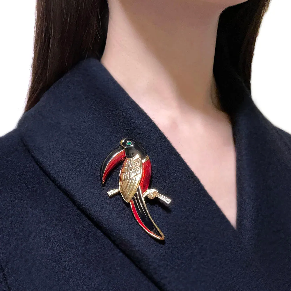 【フランス輸入】ヴィンテージ SPHINX バード エナメル ブローチ/Vintage SPHINX Bird Enamel Brooch