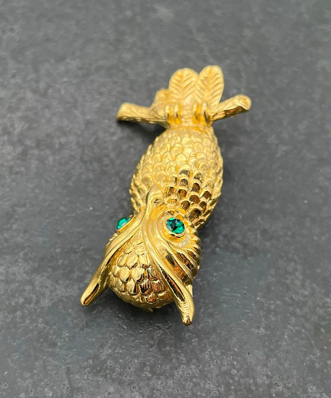 【フランス輸入】ヴィンテージ SPHINX ミミズク エメラルド ブローチ/Vintage SPHINX Owl Emerald Brooch